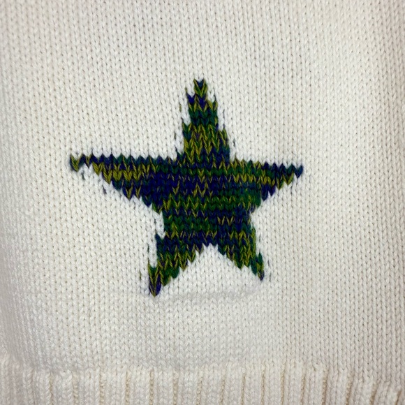 Rails Zoey Intarsia Star Cotton & Cashmere Sweater Ivory Rainbow Size M, NWOT - Picture 12 of 16